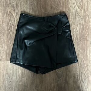 Zara Black Leather Skort (size small)